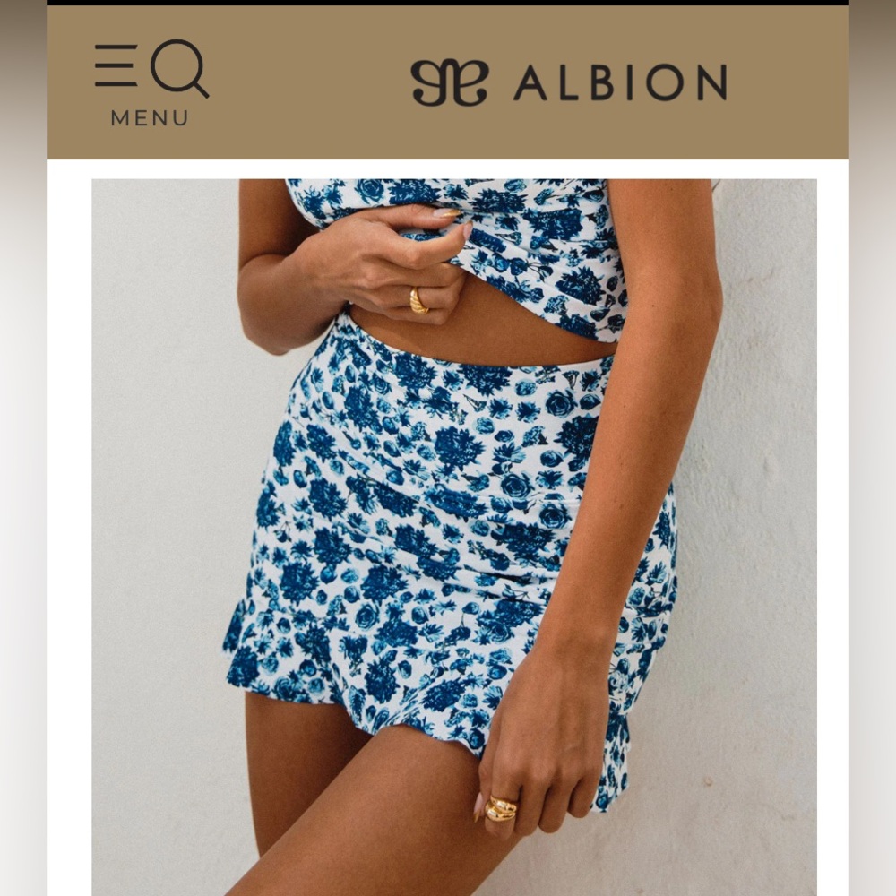Albion High Waisted swim skirt- Santorini